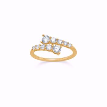 Guld & Sølv Design guldring i 8 kt med zirkonia