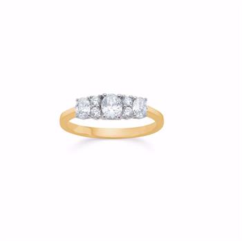 Guldring med zirkonia - 8 kt.