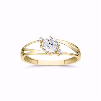 Guld & Sølv Design guldring i 8 kt med zirkonia