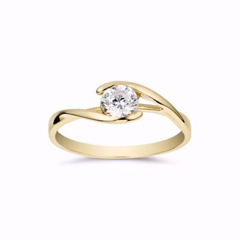 Guld & Sølv Design guldring i 8 kt med zirkonia
