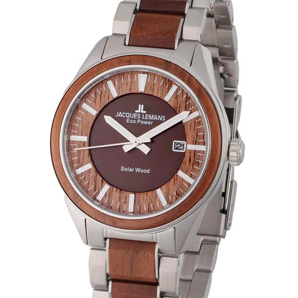 Model 1-2116H Jacques Lemans Wood Batteridrevet quartz som lades op af lys herreur