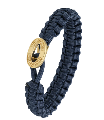 Aagaard From Soldier to Soldier blått armbånd med oxideret gullbelagt stållås