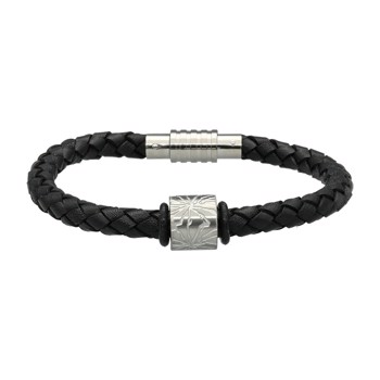 MENS Sort Armbånd med Charm - Aagaard (23 cm)