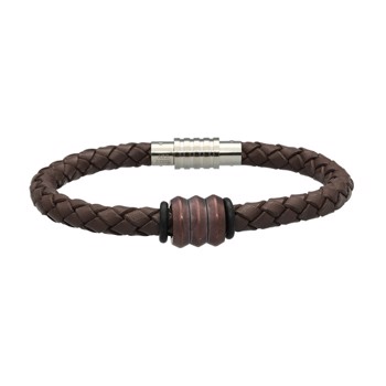 MENS Brunt Armbånd med Charm - Aagaard (23 cm)