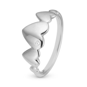 Christina Collect 925 sterling sølv Hearts For Ever Vakker ring med hjerter og ekte topas, modell 2.18.A