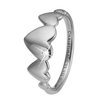 Christina Collect 925 sterling sølv Hearts For Ever Vakker ring med hjerter og ekte topas, modell 2.18.A