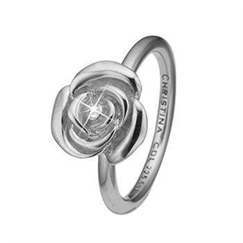 Christina Collect 925 sterling sølv Topaz Rose Vakker ring med detaljert rose, modell 2.19.A