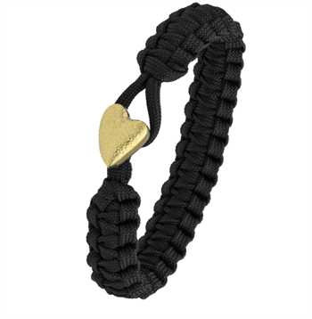 Aagaard From Soldier to Soldier Sort armbånd med Soldier gullbelagt Heart stållås