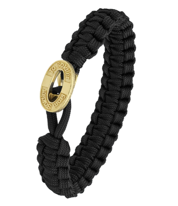 Aagaard From Soldier to Soldier Sort armbånd med Soldier gullbelagt stållås