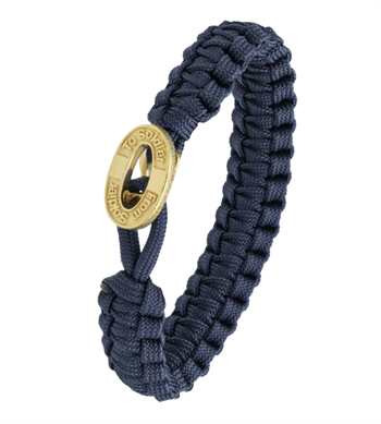 Aagaard From Soldier to Soldier blått armbånd med Soldier gullbelagt stållås