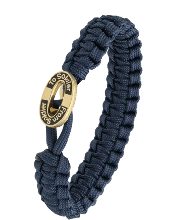 Aagaard From Soldier to Soldier blått armbånd med Soldier gullbelagt stållås