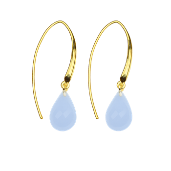 Øreringe - Forgyldt med Chalcedon 12x8mm Forgyldt pr.par, fra San - Links of Joy