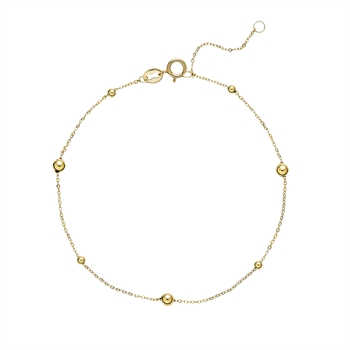Armbånd m kugler 7 stk 16-19 9 karat guld