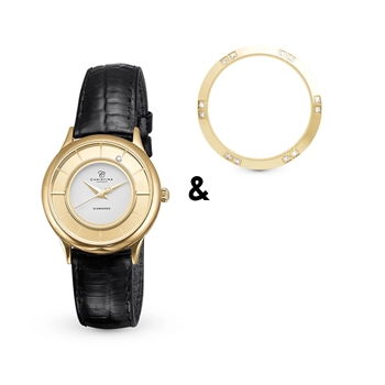 Christina Collection New Collect gullbelagt stål sveitsisk kvarts smykkeklokke