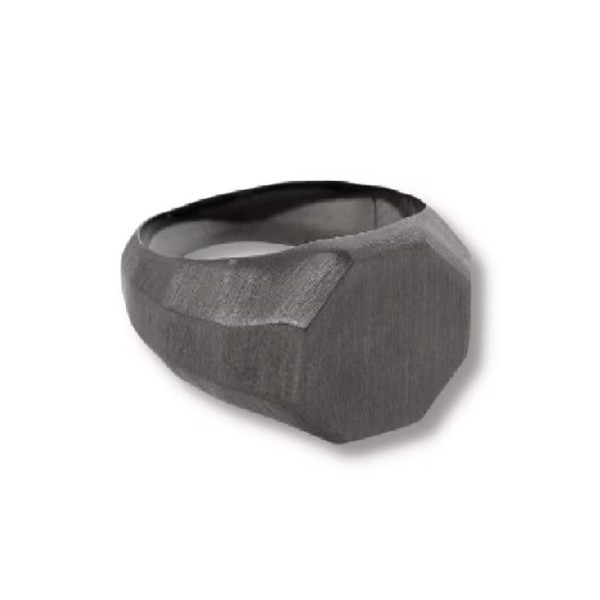 COOPER, Moderne signet stål ring i sort, by Billgren - X-Small, 18 mm