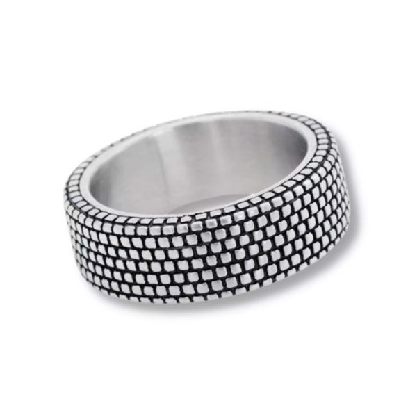CALVIN - Ring med murstens design i stål, By Billgren - Small, 19 mm