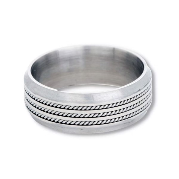 CLARENCE - Ring i stål med snoet design, By Billgren - Small, 19 mm