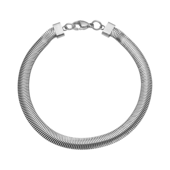 Bredt herrearmbånd i stål - 20 cm langt, fra Blicher Fuglsang