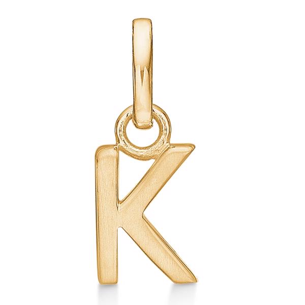 Bokstavvedheng 8 mm, AZ i 8 karat gull med matt og blank side