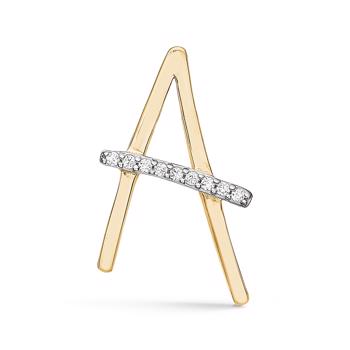 Letter -anheng 15 mm, AZ i 8 karat gull med zirkonia