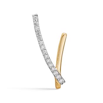 Letter -anheng 15 mm, AZ i 8 karat gull med zirkonia