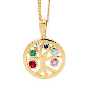Bee Jewelry Tree of Life 9 kt gull Anheng blank, modell 65618-Multi