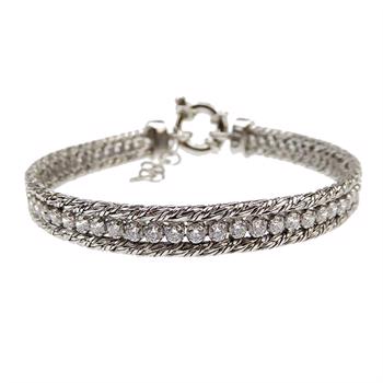 San - Link of joy Round Knitted Foxtail 925 Sterling Silver Armbånd blank, modell 76805 -A