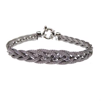 San - Link of joy Round Knitted Foxtail 925 Sterling Silver Armbånd blank, modell 77805 -A