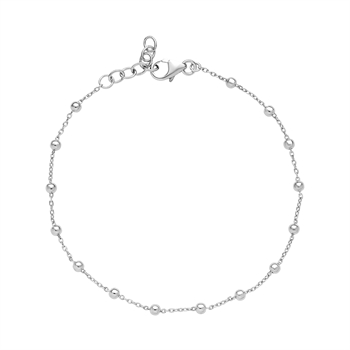 Armbånd kuler rhodinert 16-18cm 925,