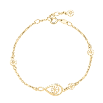 Marguerit Armbånd infinity 5x5mm forgylt 925 sølv, 17-18-19cm