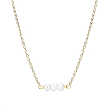 Collier med ferskvands perler 42-45-48cm forgyldt sterling sølv