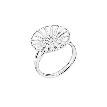 18 mm Marguerite fingerring i 925 sølv med hvit emalje fra Lund Copenhagen