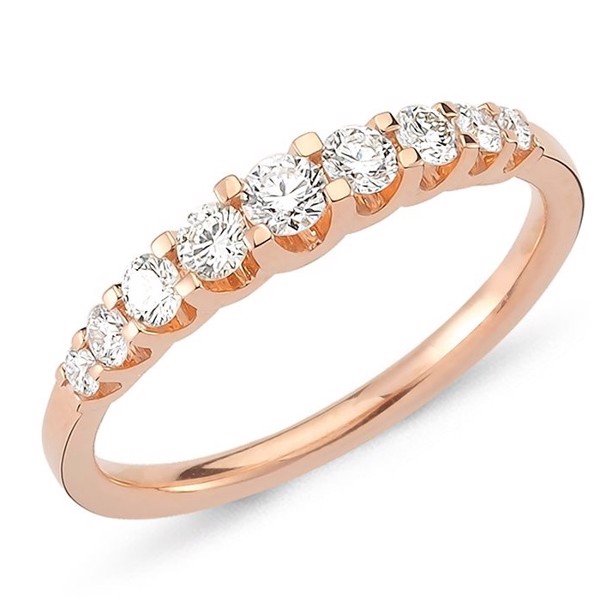 Nuran 14 kt rosagull diamant alliansering, fra Empire ring serien med 0,24 ct til 1,00 ct diamanter Wesselton / SI