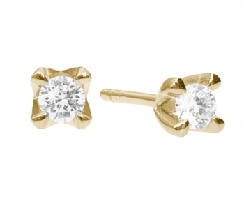 Ørestikker, 8k guld m/2x0,75ct Labgrown , fra Aagaard