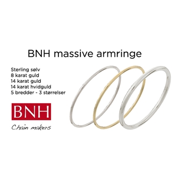 BNH Armbånd i sølv, 8 og 14 karat gull - og i hvitt gull