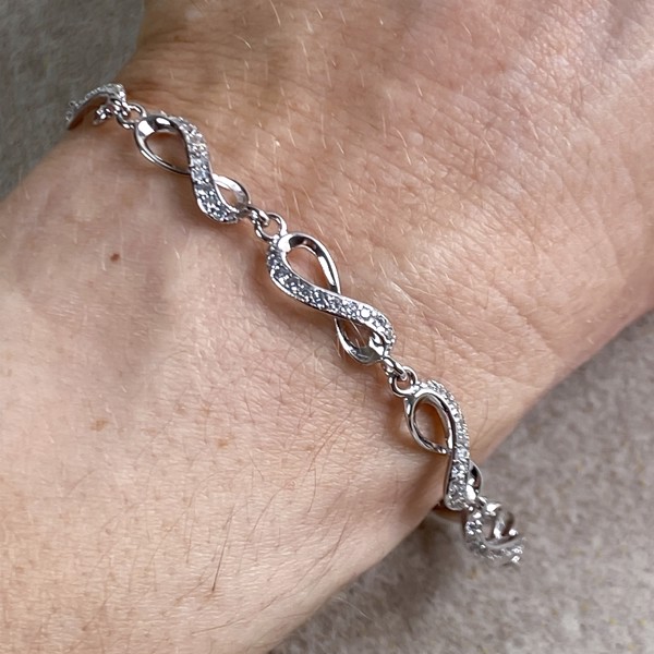 San - Link of joy 925 sterling sølv armbånd lett oksidert