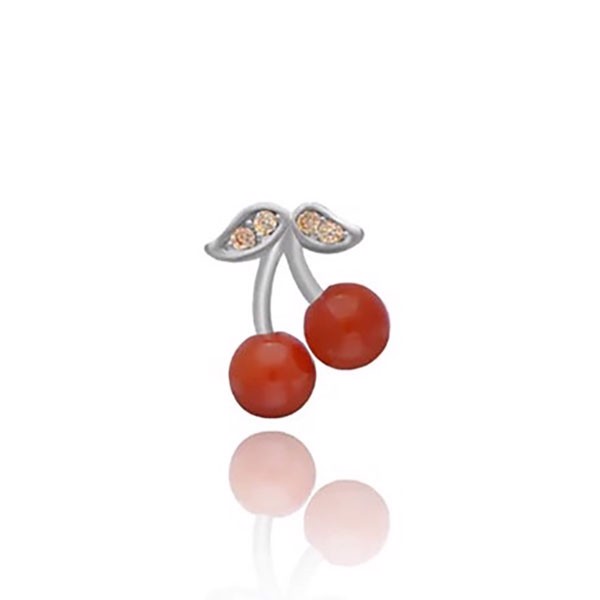 Red Cherry, Smukke sølv øreringe med røde kirsebær fra danske WiOGA