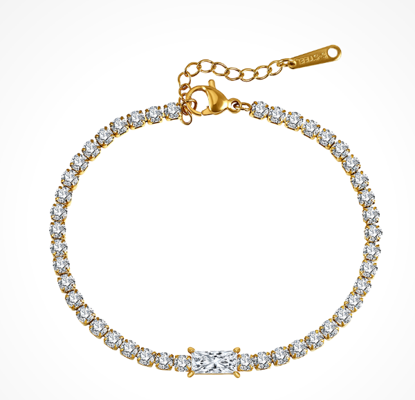 Stål forgyldt armbånd, fra Støvring Design