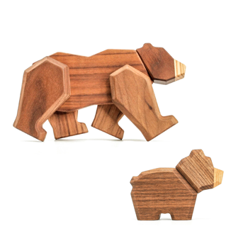 Fablewood Set - Bear and Young - Trefigur sammensatt med magneter