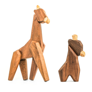 Fablewood - Giraffe og ungdom - Trefigur sammensatt av magneter