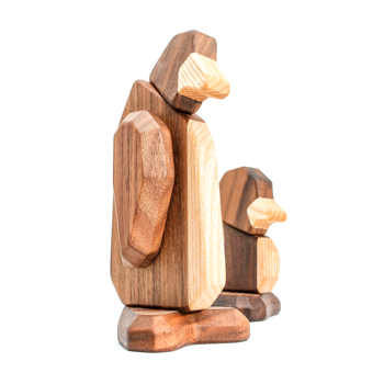Fablewood Set - Penguin and Young - Trefigur sammensatt av magneter