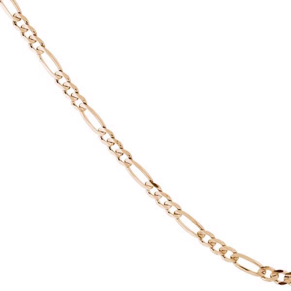 Figaro - 8 kt gull - armbånd, ankelkjeder og halskjede - 3 bredder og 14 lengder