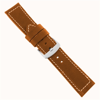 Cognac Calfskind watchstrap - 22 mm