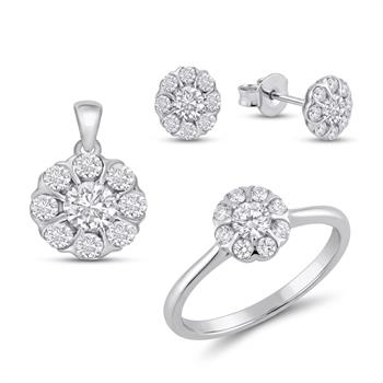 Houmann sett , med totalt 0,75 ct GH/VS-SI