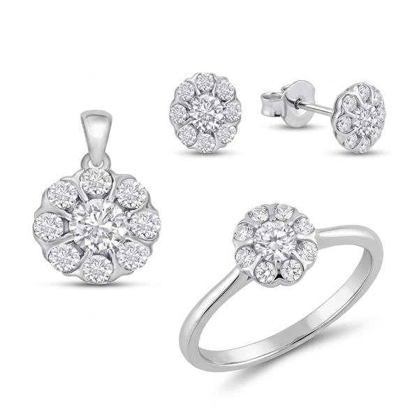 Houmann sett , med totalt 0,75 ct GH/VS-SI