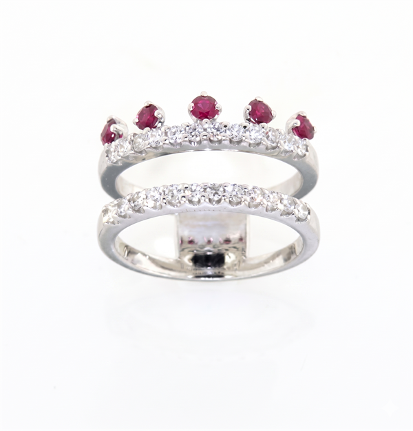 Moraglione Margherita Ringe, med 0,42 ct & 0,50 ct