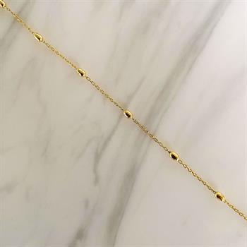 Guld & Sølv Design ankelkjede i forgylt sølv med kuler 24+3 cm