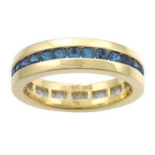 Houmann Alliance band 14 karat gull Fingerring med blå safir, modell E013807x