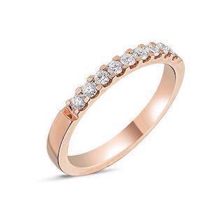 Minner av Nuran , 14 karat roségull 2,5 mm ring med 9 x 0,03 ct diamanter, totalt 0,27 ct