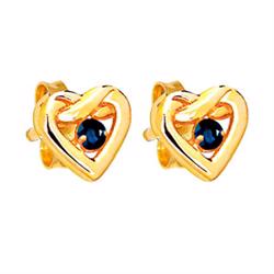 9 ct heart earrings with sapphire